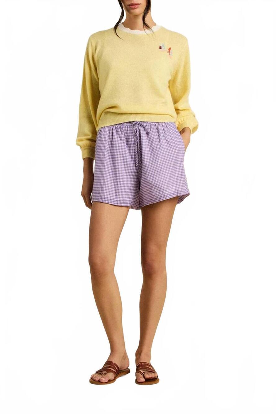 NEW TROVATA kate crew neck long sleeve sweater in soleil sailboats